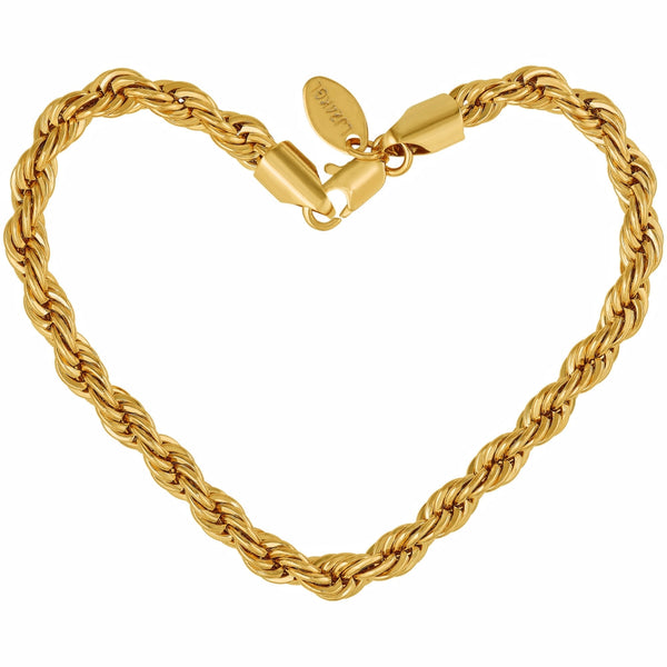Gold Plated 6mm Rope Bracelet