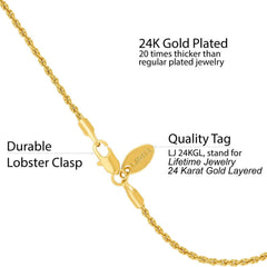 Gold plated 1mm Rope Bracelet