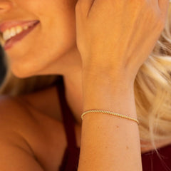 Gold plated 1mm Rope Bracelet