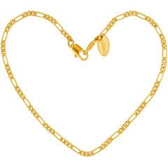 Gold Plated 2.5mm Figaro Chain Anklet