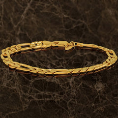 Gold Plated 7mm Figaro Bracelet
