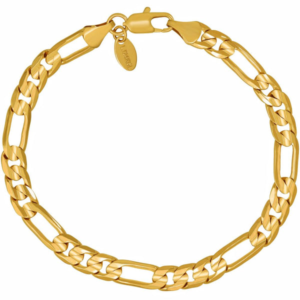 Gold Plated 7mm Figaro Bracelet