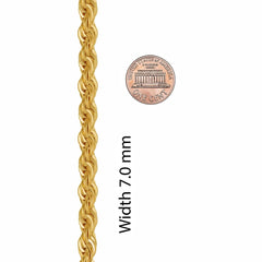 Gold Plated 7mm Rope Bracelet
