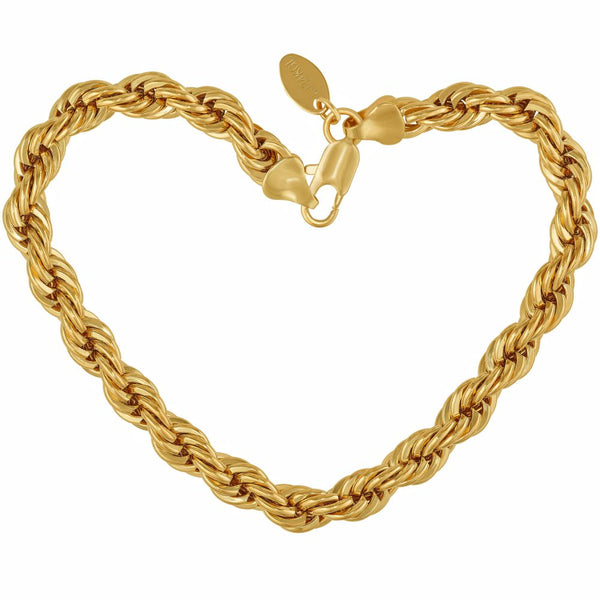 Gold Plated 7mm Rope Bracelet