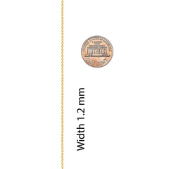 Gold Plated 1.2mm Cable Link Chain Necklace