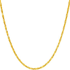 Gold Plated 1.7mm Twisted Cobra Chain Necklace