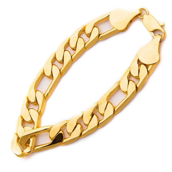 Gold Plated 11mm Figaro Bracelet