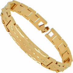 Gold Plated 12mm Diamond Cut ID Bracelet