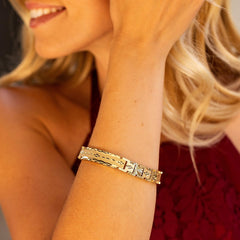 Gold Plated 12mm Diamond Cut ID Bracelet