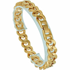 Gold Plated 12mm Miami Curb Cuban Link Chain Bracelet