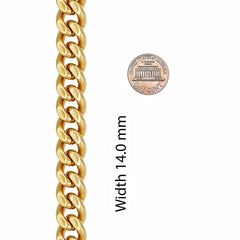 Gold Plated 14mm Diamond Cut Miami Curb Cuban Link Bracelet