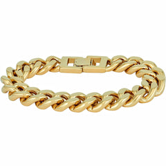 Gold Plated 14mm Diamond Cut Miami Curb Cuban Link Bracelet
