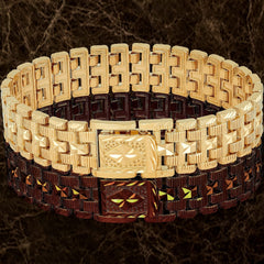 Gold Plated 18mm Wide Brick Bracelet