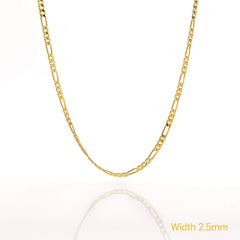 Gold Plated 2.5mm Figaro Chain