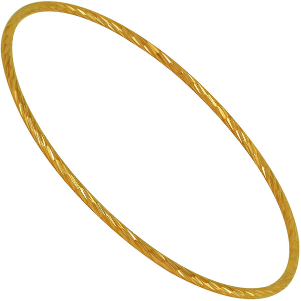 Gold Plated 2mm Bangle Bracelet