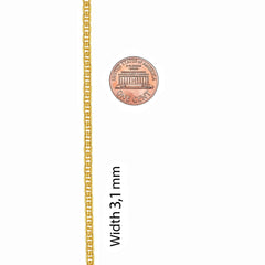 Gold Plated 3mm Crushed Mariner Chain Necklace