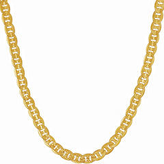 Gold Plated 3mm Crushed Mariner Chain Necklace