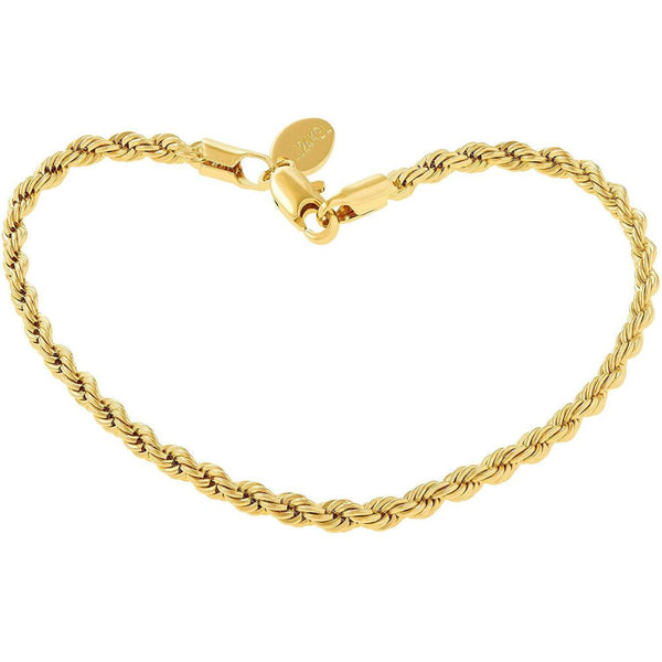 Gold Plated 3mm Rope Chain Anklet