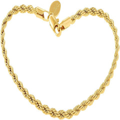 Gold Plated 3mm Rope Chain Anklet