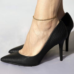 Gold Plated 3mm Rope Chain Anklet