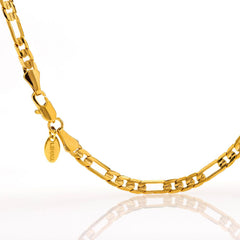 Gold Plated 4mm Figaro Chain Necklace