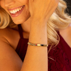 Gold Plated 7mm Cuban Link ID Bracelet