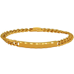 Gold Plated 7mm Cuban Link ID Bracelet