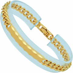 Gold Plated 7mm Cuban Link ID Bracelet