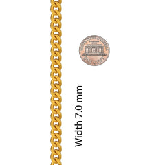 Gold Plated 7mm Cuban Link ID Bracelet