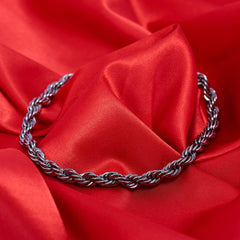 Gold Plated 8mm Rope Chain Necklace Gunmetal