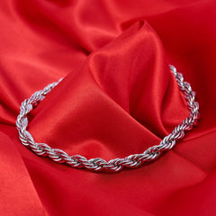 Gold Plated 8mm Rope Chain Necklace Stainless Steel