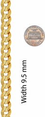 Gold Plated 9.5mm Cuban Link Chain Necklace