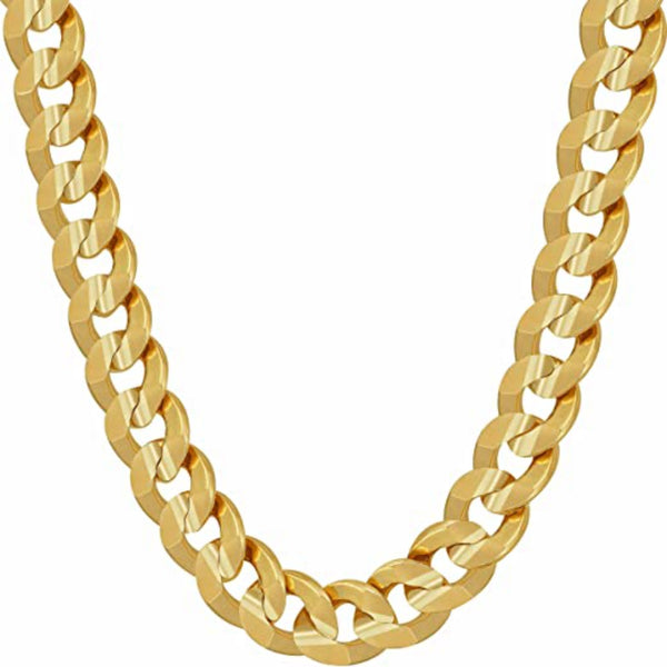 Gold Plated 9.5mm Cuban Link Chain Necklace