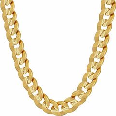Gold Plated 9.5mm Cuban Link Chain Necklace