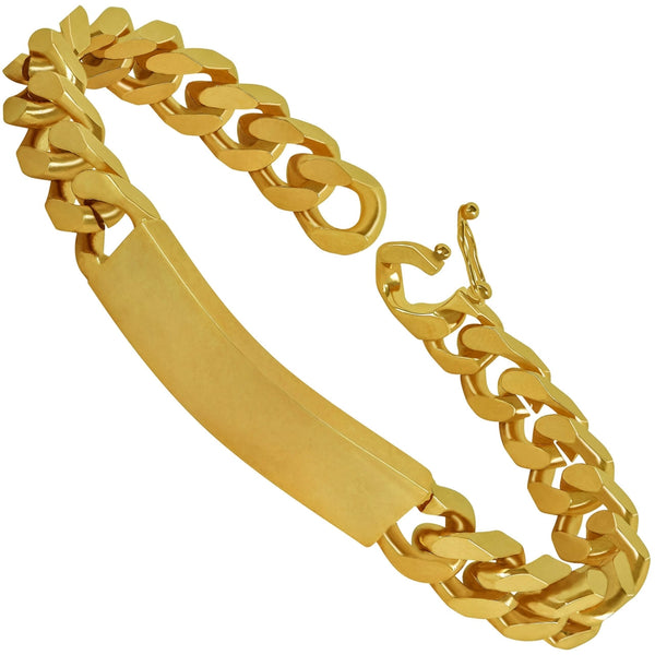 Gold Plated 9mm Cuban Link ID Bracelet