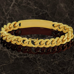 Gold Plated 9mm Cuban Link ID Bracelet