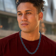 Gold Plated 9mm Rope Chain Necklace Gunmetal