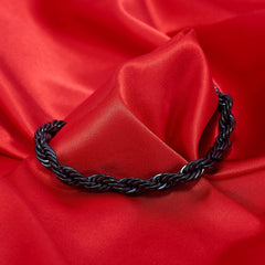 Gold Plated 9mm Rope Chain Necklace Black