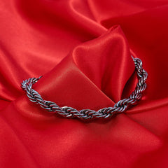 Gold Plated 9mm Rope Chain Necklace Gunmetal