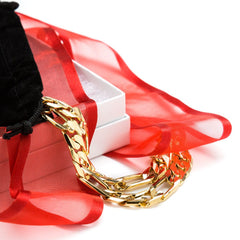 Gold Plated 9mm Figaro Bracelet