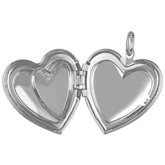 White Gold Plated Antique Heart Locket Necklace