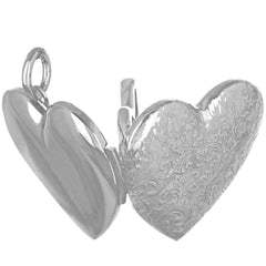 White Gold Plated Antique Heart Locket Necklace