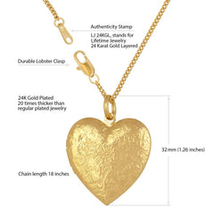 Gold Plated Antique Heart Locket Necklace
