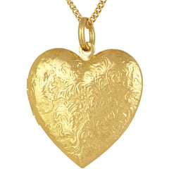 Gold Plated Antique Heart Locket Necklace