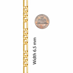 Gold Plated 6.5mm Bevelled Figaro Chain Necklaces
