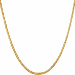 Gold PlatedCrushed Herringbone Chain Necklace