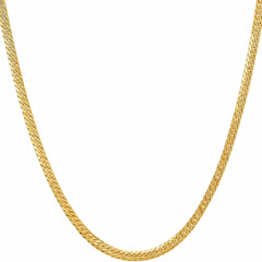 Gold PlatedCrushed Herringbone Chain Necklace