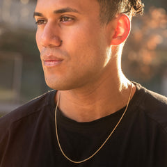 Gold PlatedCrushed Herringbone Chain Necklace