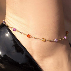 Gold Plated Cute Colorful Beads Anklet