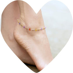 Gold Plated Cute Colorful Beads Anklet